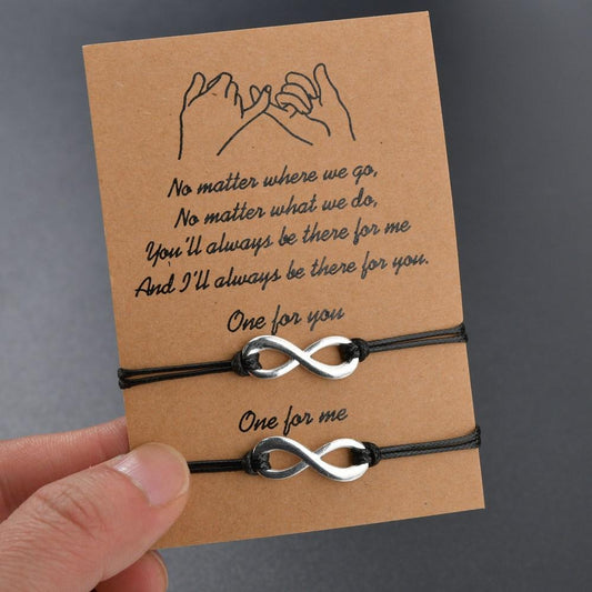 Accessories Card Bracelet Simple Alloy 8-character Braided Adjustable Couple Bracelet Bracelet