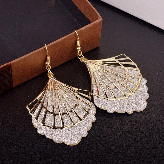 Scallop-shaped ladies frosted earrings popular exaggerated irregular earrings direct supply