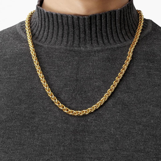 Fashion Hip Hop Necklace Trend Men Flower Basket Chain Single Chain Iron Chain Jewelry