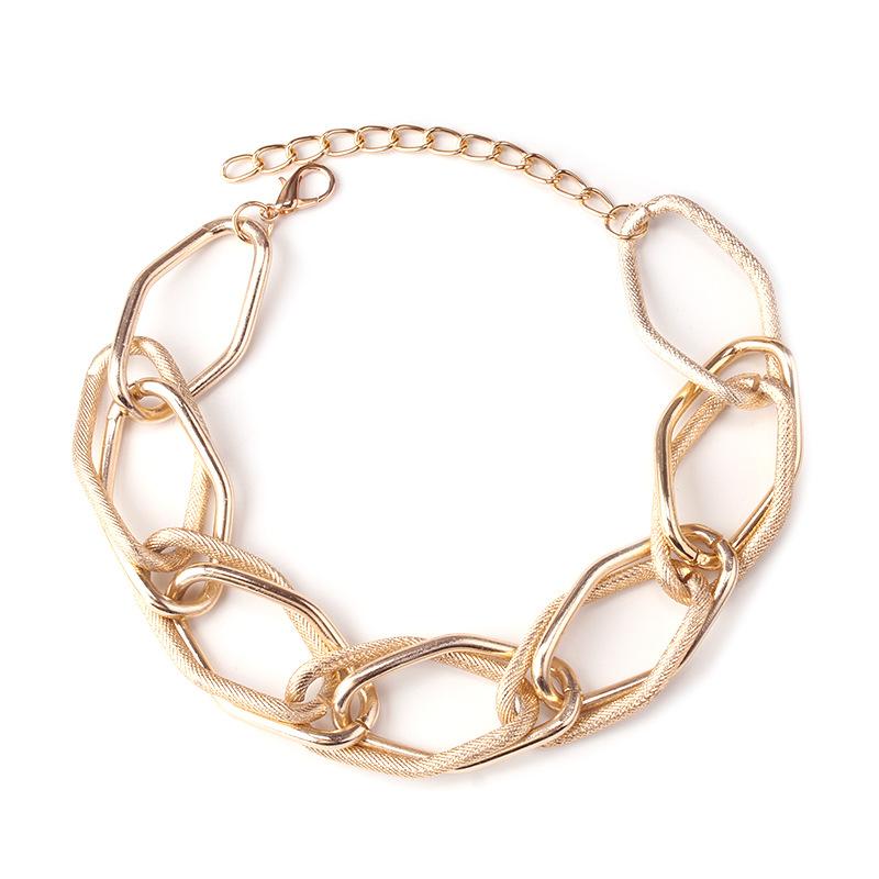Jewelry Exaggerated Thick Irregular Shape Chain Necklace Female Hip Hop Trend Short Sweater Chain