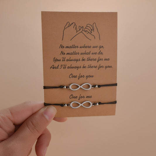 Accessories Card Set Retro Figure 8 Couple Wax Rope Adjustable Friendship Bracelet Bracelet