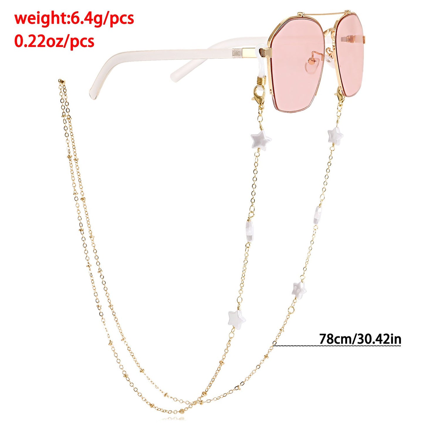 Five-pointed star imitation pearl advanced sense sunglasses chain non-slip glasses chain mask lanyard face chain female earphone chain