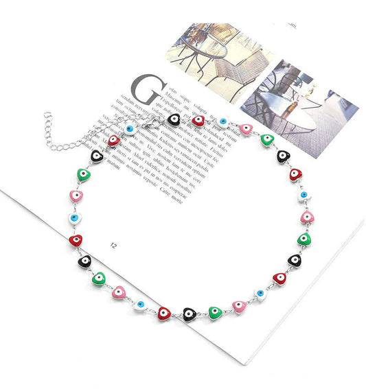 Candy Color Heart Tassel Necklace Peach Heart Necklace Jewelry Bracelet Anklet Set Chain