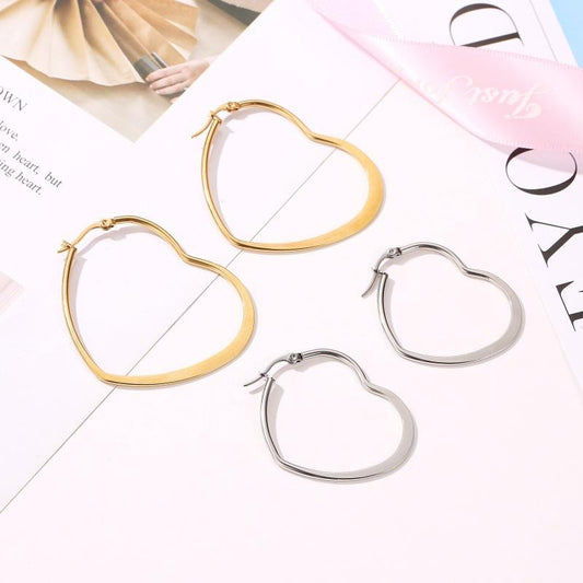 Classic Simple Earrings Hollow Size Love Geometric Exaggerated Earrings Earrings Earrings Versatile Trendy Ear Jewelry