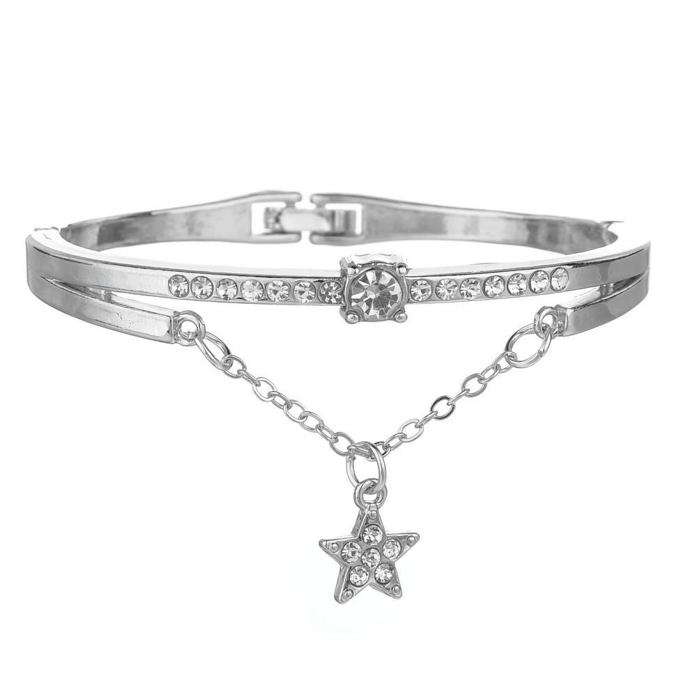 Bracelet rose gold five-pointed star diamond metal women's bracelet literary student bracelet jewelry