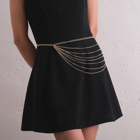 Jewelry multi-layer simple chain body chain female retro sexy punk metal waist chain