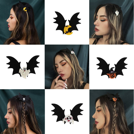Jewelry Dark Gothic Skull Pumpkin Hair Clip Sweet Cool Halloween Ghost Moon Hair Accessories Female