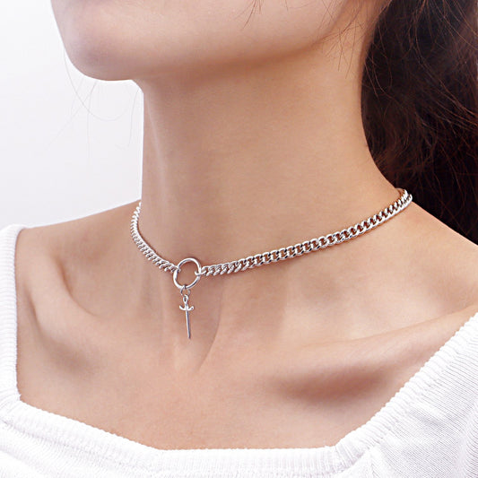 Jewelry simple cross necklace necklace choker necklace female niche design sense does not fade