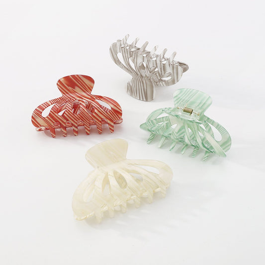 F4348 Elegant Lazy Fashion Clip Contrast Color Texture Geometric Pop Street Shoot Lady Shark Hair Clip