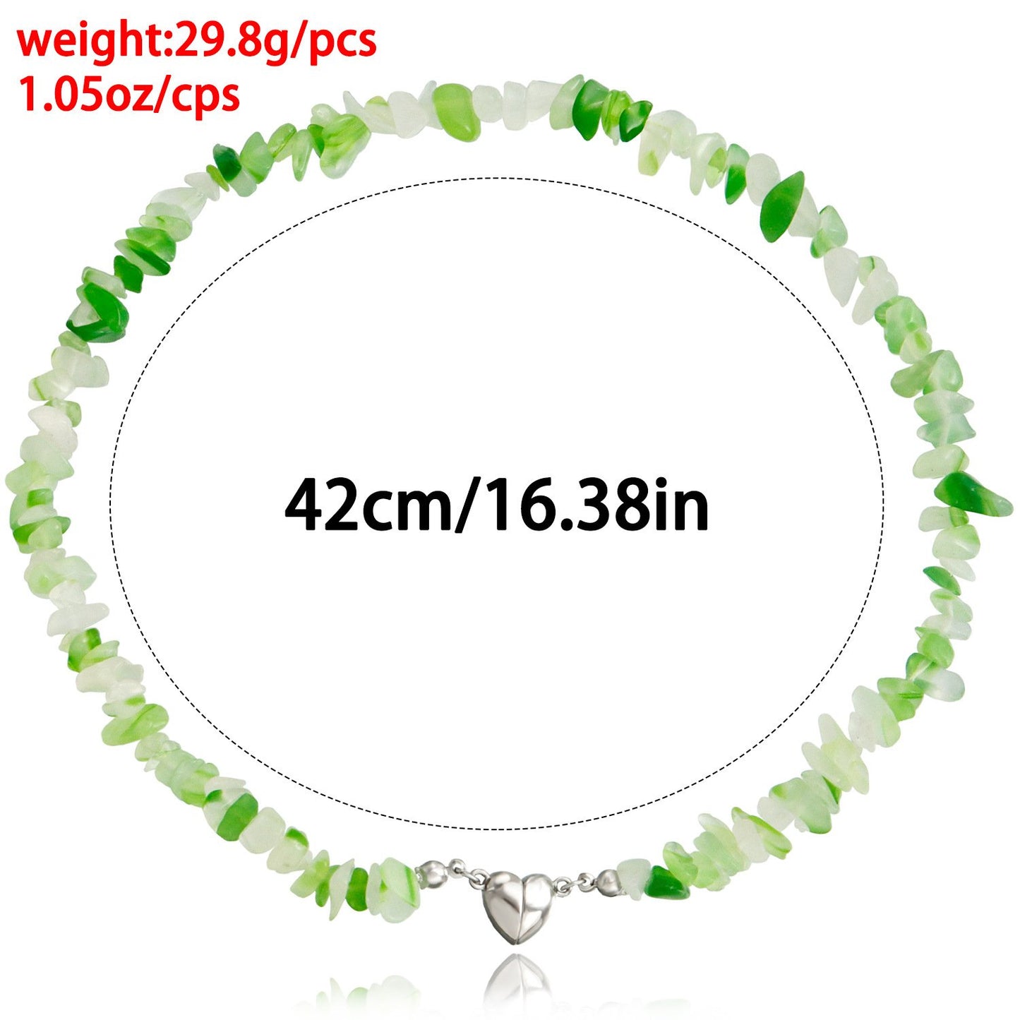 Jewelry summer emerald green natural gravel magnet love pendant necklace female does not fade