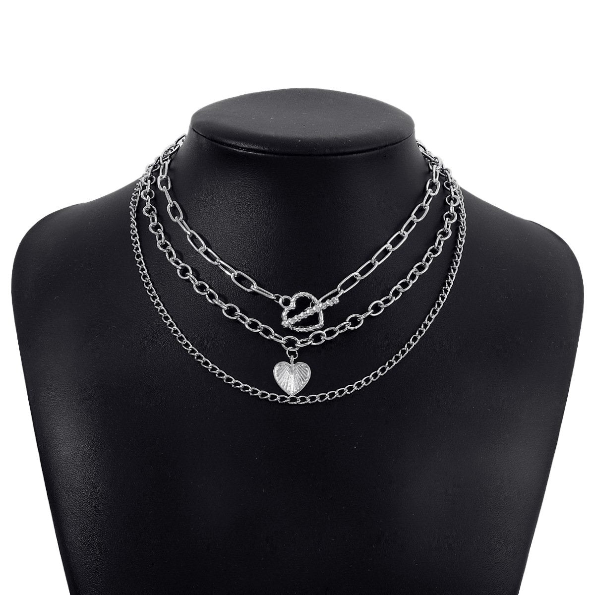N162 Jewelry exaggerated multi-layer chain punk necklace niche indifferent love necklace
