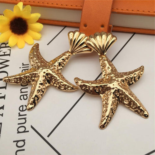 Starfish Shell Earrings Beach Party Earrings Earrings Show Face Thin Jewelry Stall