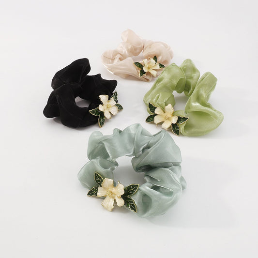 F4277 spring and summer series fashion ponytail hair ring gentle temperament dripping oil gardenia large intestine high elastic hair rope female