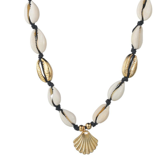 Jewelry Fashion Trendy Beach Necklace Seashell Alloy Scallop Pendant Necklace