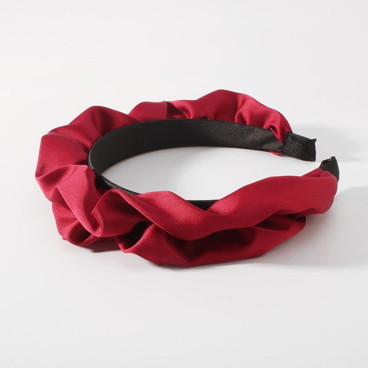 F3858 Exaggerated French retro hair accessories net red satin cloth hairpin personality design sense of folds headband female