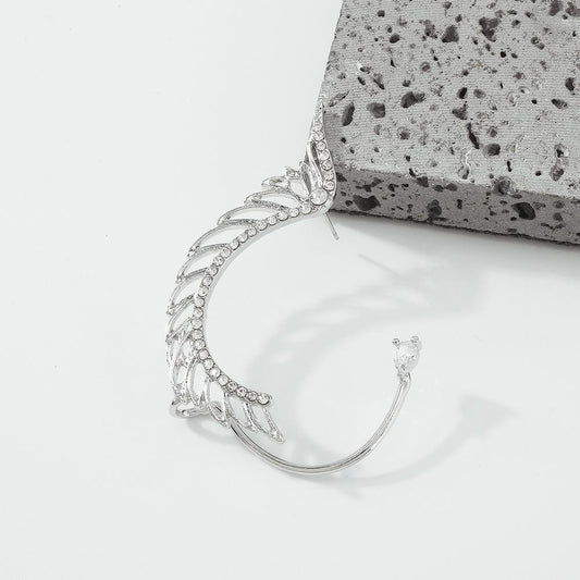 E1253 Internet celebrity ear bone clip fashion cold wing earrings geometric micro-inlaid personality earrings