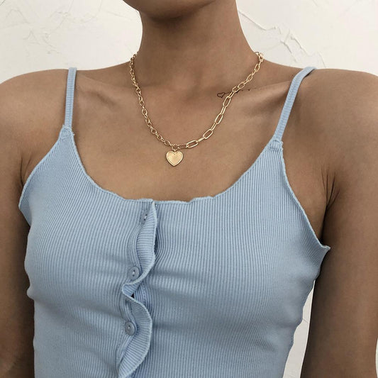 N853 Popular Jewelry Cold Simple Pendant Necklace Women's Geometric Love Elegant Clavicle Chain