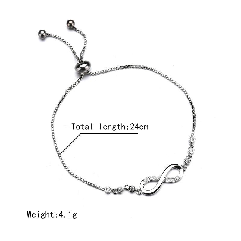 Accessories Popular Adjustable Bracelet Micro-inlaid Zircon 8 Word Bracelet Women's Hand Jewelry