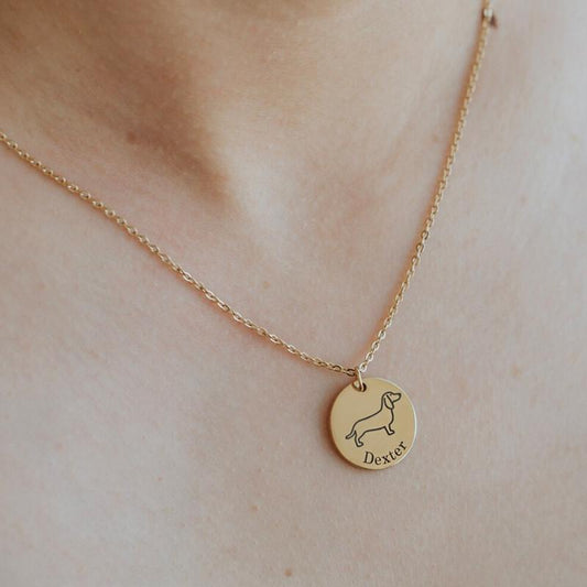 Personalized Dog Tag Stainless Steel Name Necklace Pet Dog Cat Shape Laser Marking