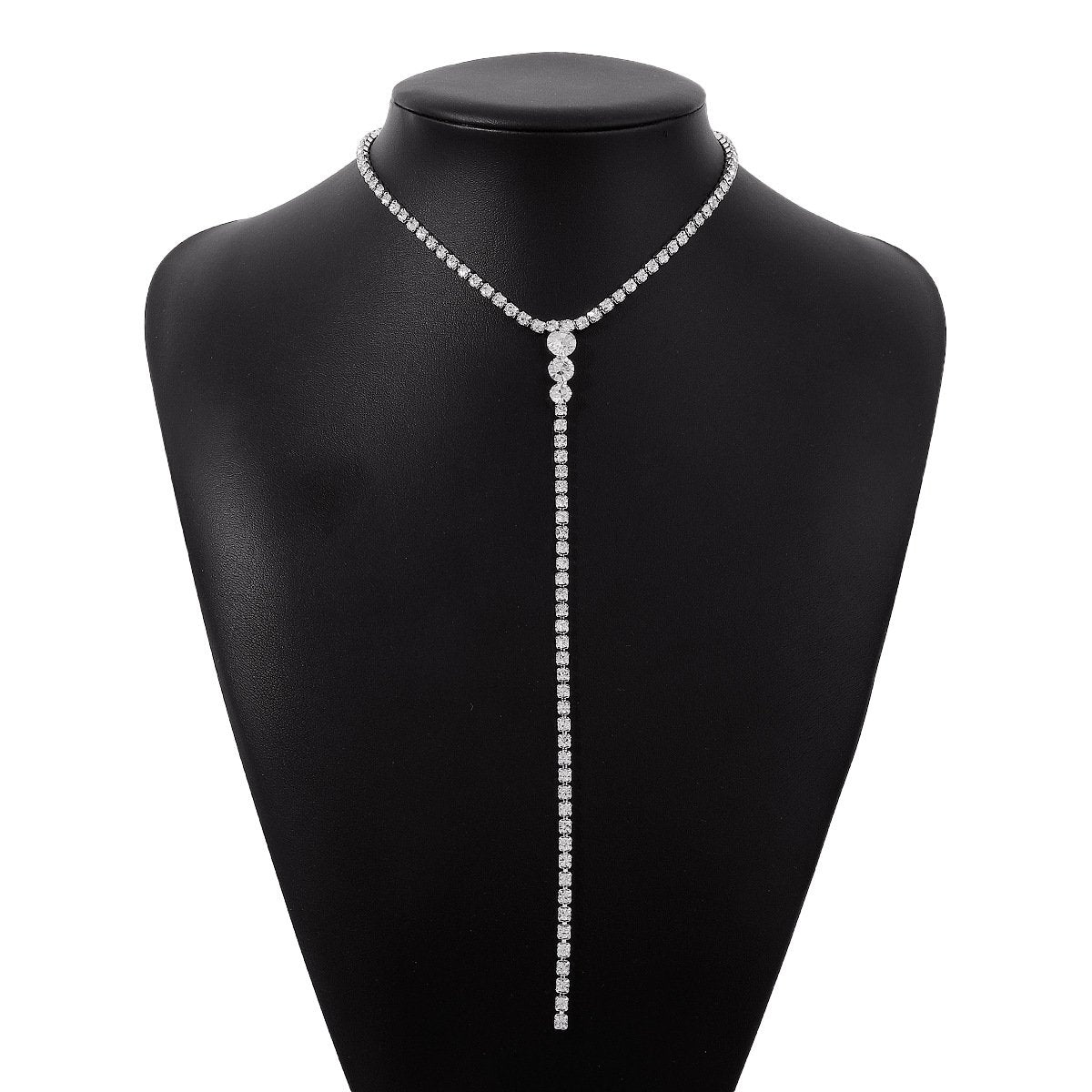 N198 Jewelry Claw Chain Full Diamond Trendy Luxury Necklace Y-shaped Retro Temperament Net Red Necklace Female