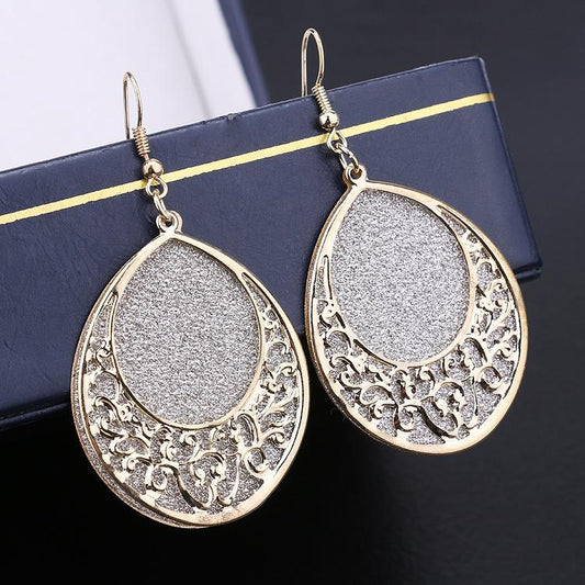 Exaggerated Swing Earrings Palace Vintage Frosted Earrings