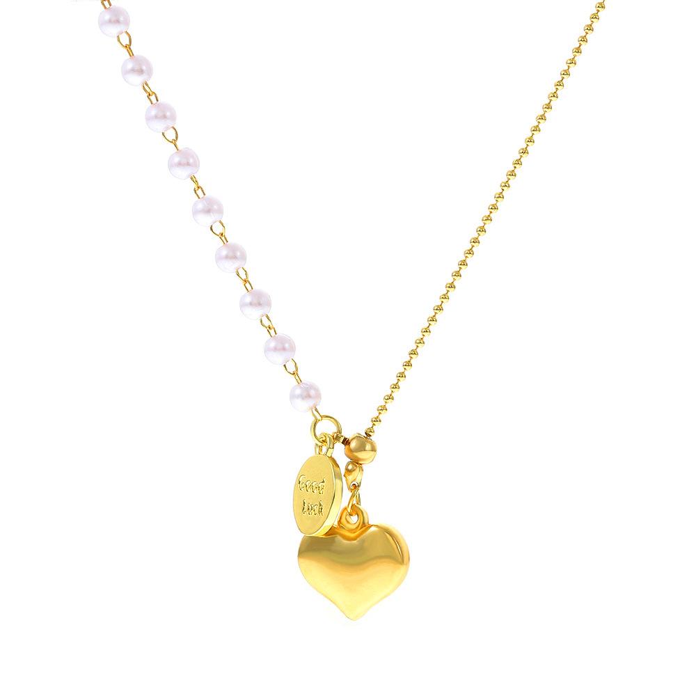 Ins Love Pearl Pull-out Necklace Fashion Light Luxury Niche Design Micro-inlaid Zircon Butterfly Sweater Chain