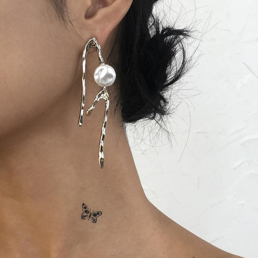 E9712 Fashion Jewelry Simple Atmospheric Personality Earrings Women's Geometric Irregular Art Versatile Earrings