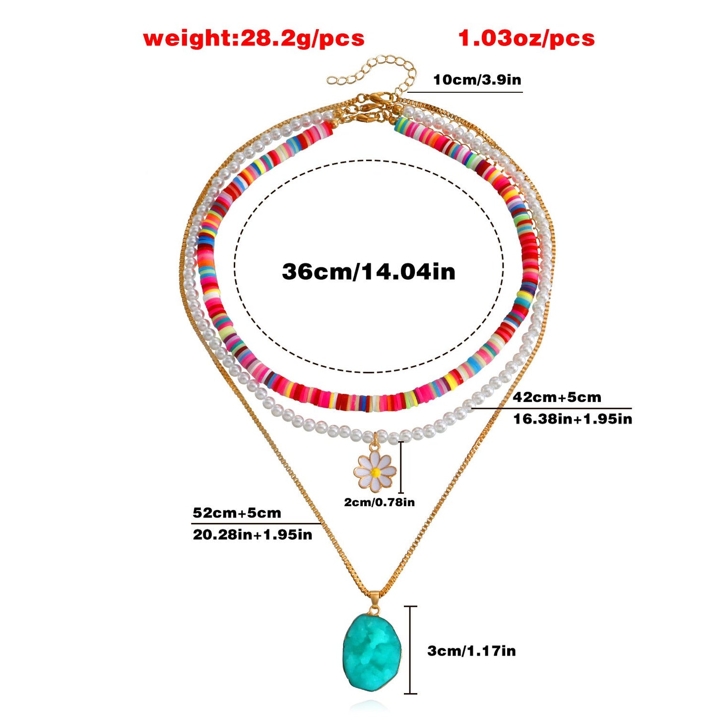Jewelry Bohemian multi-layer color soft pottery imitation pearl female necklace ins niche design