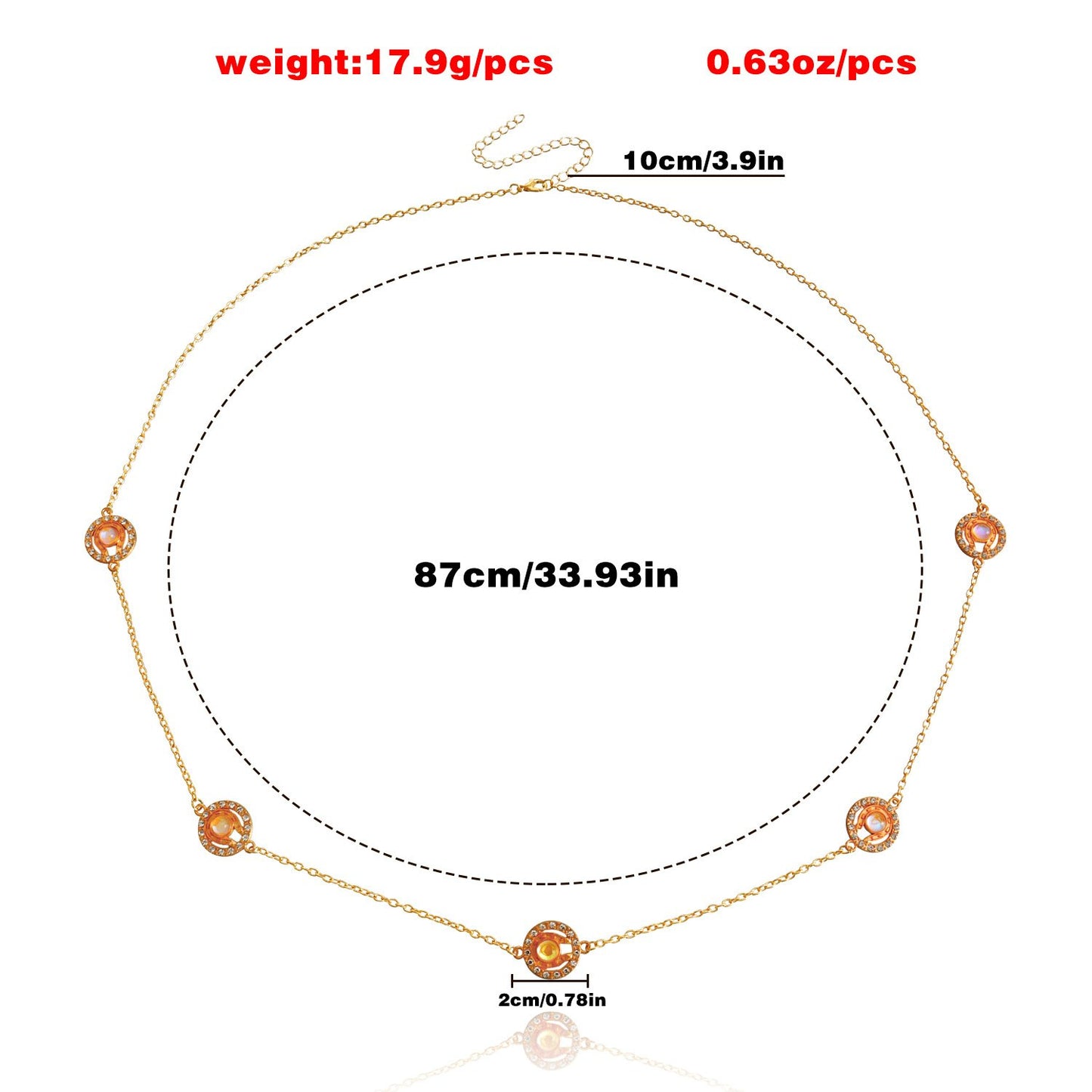 Jewelry niche design retro geometric diamond-encrusted disc long sweater chain necklace female trendy matching accessories