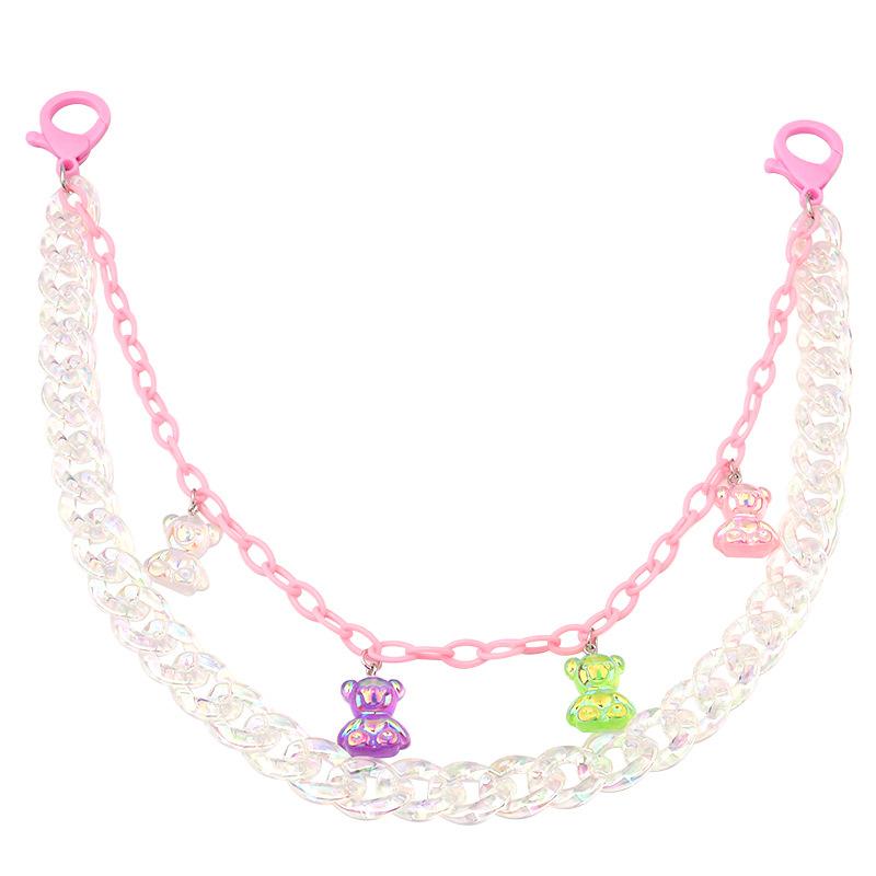 Hip-hop ins personalized pants chain creative AB color acrylic bear pendant multi-layer jeans accessories