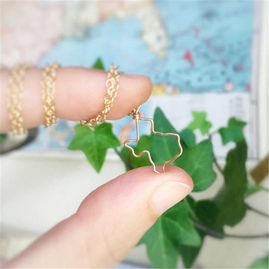 Cutout Texas Necklace US State Map Choker Choker Charm