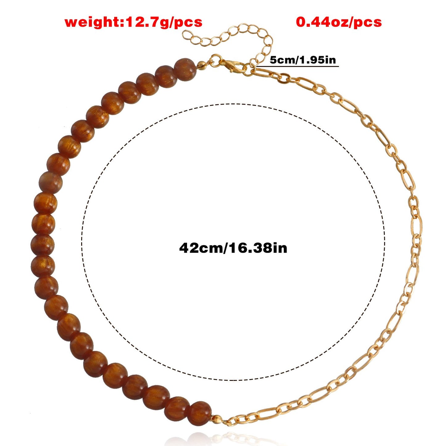 Jewelry Stitching Half Simple Bead Necklace Women's Versatile Light Luxury Personality Natural Trendy Necklace