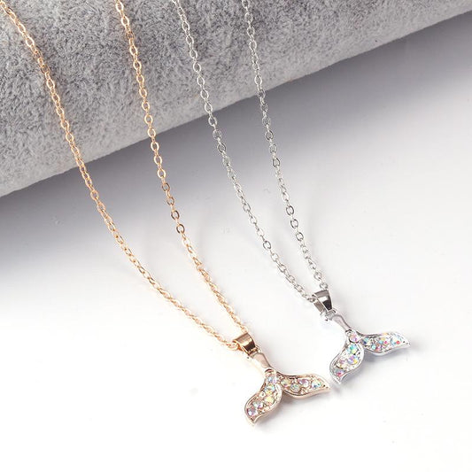 Diamond-encrusted mermaid ins light luxury necklace high-end temperament sweater chain fashion simple girly necklace