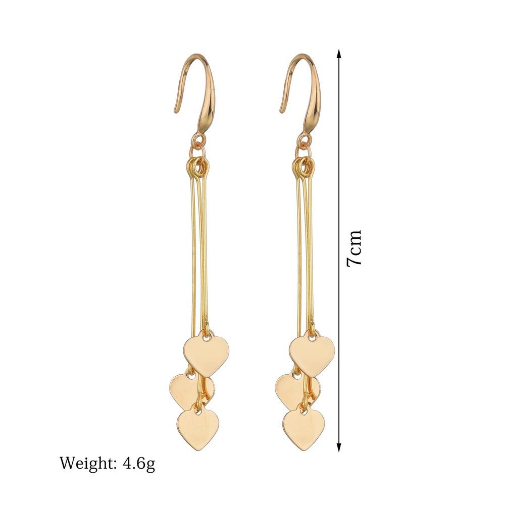 Popular Iron Piece Heart Earrings Retro Fashion Long Tassel Earrings Earrings Accessories