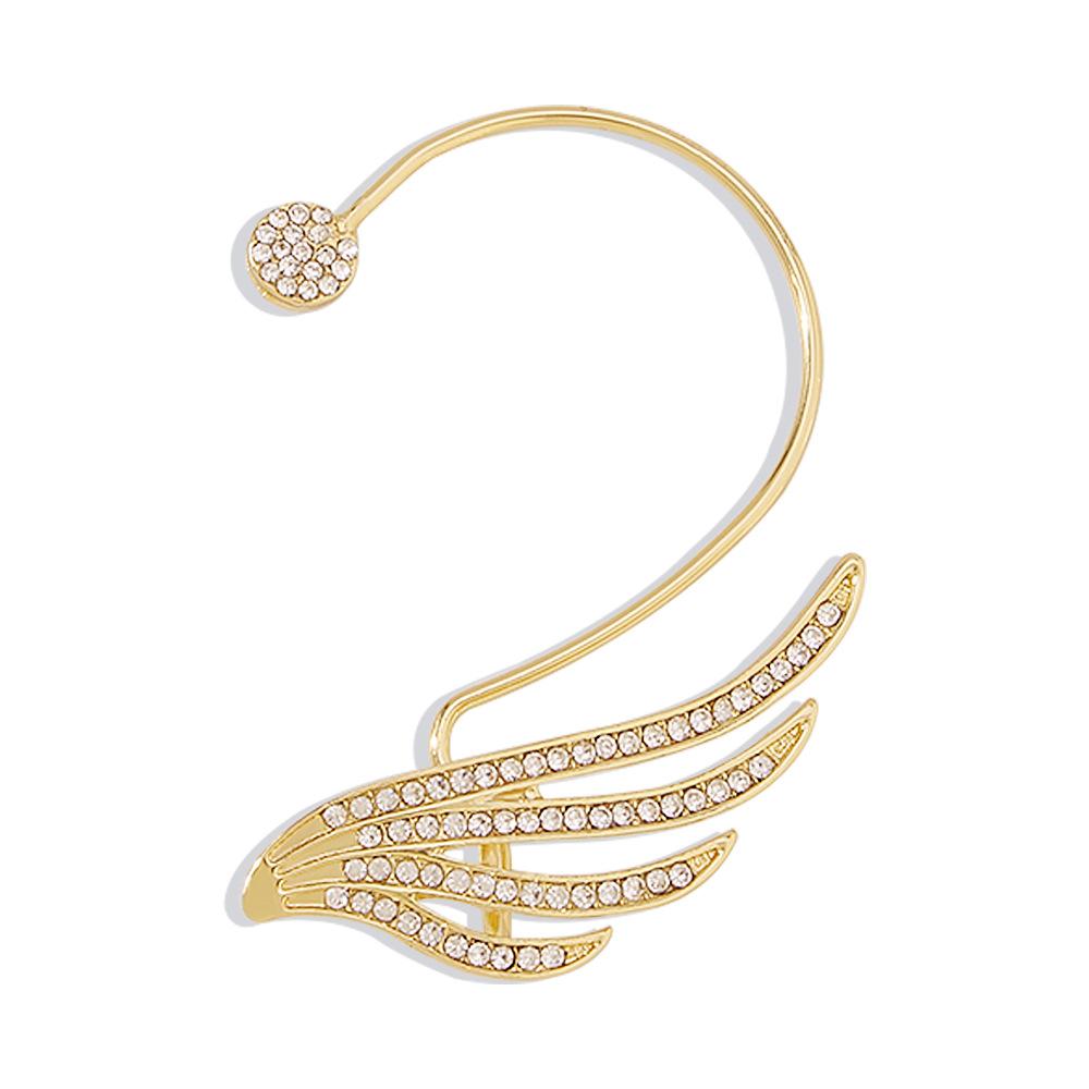 E1154 Cold personality earrings without piercing simple temperament ear hanging full of diamond wings sweet cool ear clip