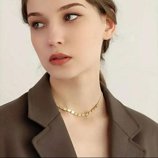 LOVE Alphabet Geometric Rubik's Cube Necklace Female Minority Temperament Titanium Steel Clavicle Chain Simple and Cold Couple Gift