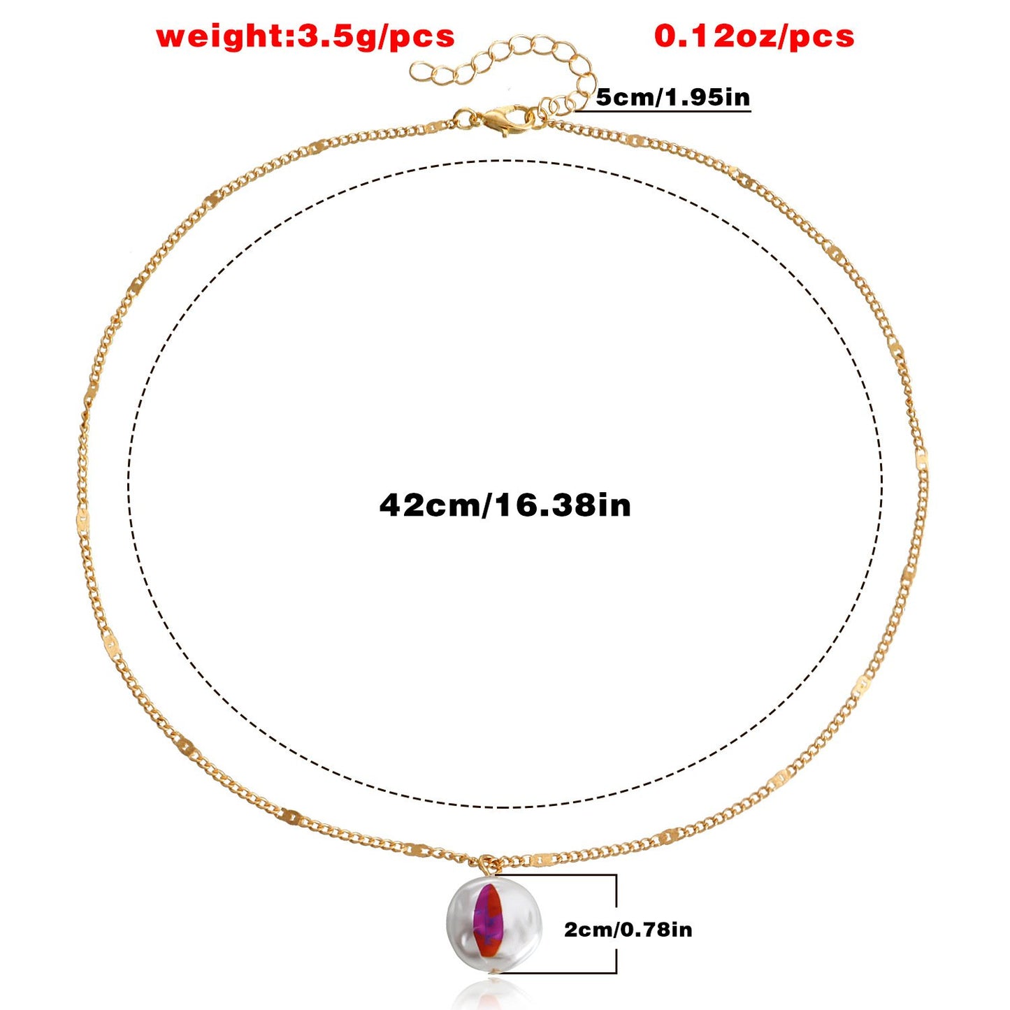 Jewelry ins imitation mother-of-pearl pendant necklace sweater chain indifferent niche design necklace