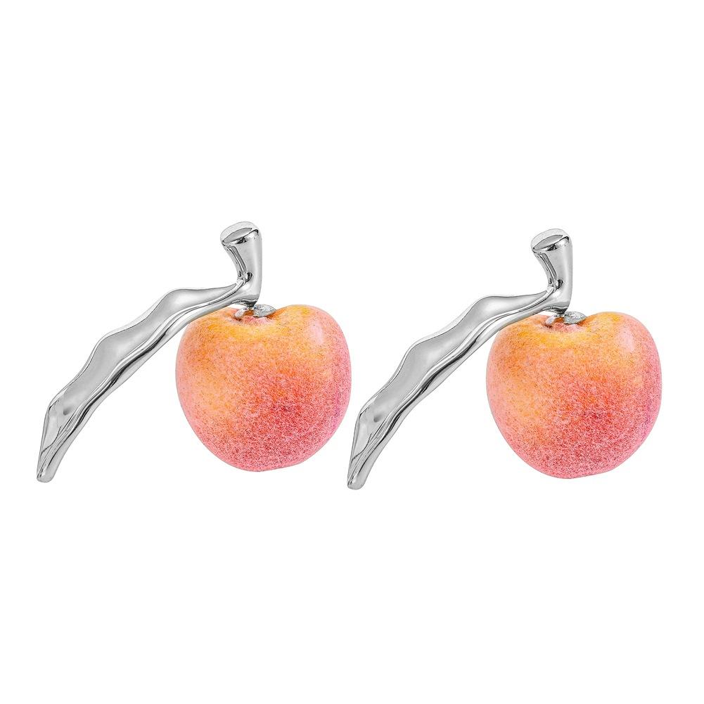 Fashion Peach Yang Mi same style earrings pink and tender fruit peach girl earrings Chunna jewelry