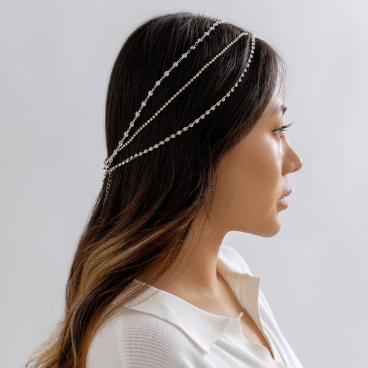 Jewelry Fashion Street Shooting Diamond Chain Bridal Headwear Personality Creative Diamond Tassel Hair Accessories Female