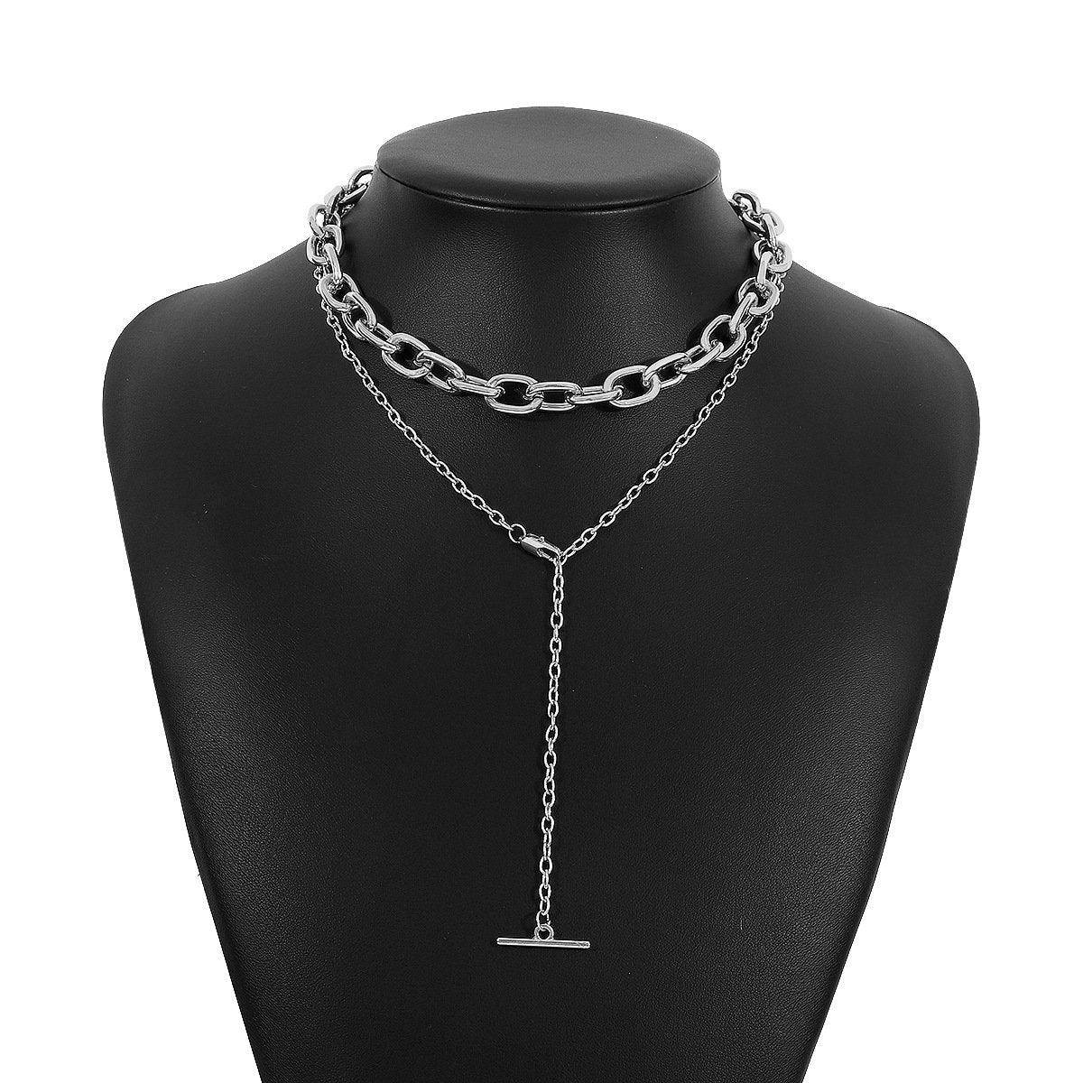 N1199 Long Chain Necklace Hip Hop Y Shape Sweet Cool Necklace Stacked Fashion Geometric Necklace
