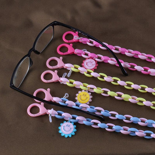 Candy Color Contrasting Color Acrylic Mask Chain Children's Anti-Le Sunflower Glasses Chain Anti-lost Rope