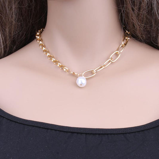 Jewelry Temperament Versatile Single Layer Necklace Simple Baroque Irregular Shaped Pearl Necklace Female