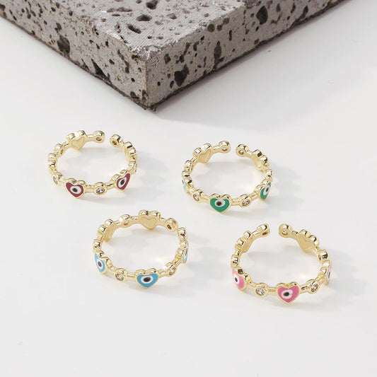 ZR19 Jewelry Personality Open Love Ring Fashion Geometric Minority Simple Ring