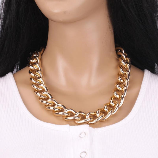 in indifferent niche design aluminum chain collarbone chain female trend fashion temperament stacked hip-hop necklace