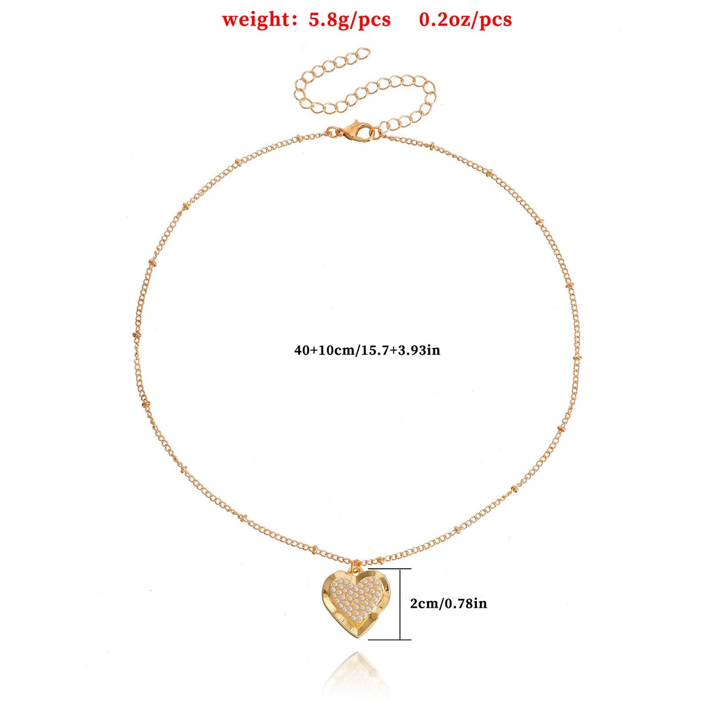 Jewelry ins simple and beautiful clavicle chain micro-inlaid diamond geometric love pendant necklace female accessories