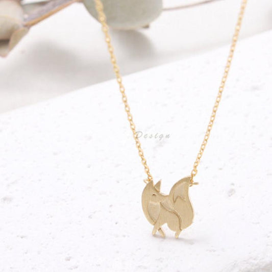 Personality creative cute little fox animal pendant exquisite clavicle chain jewelry