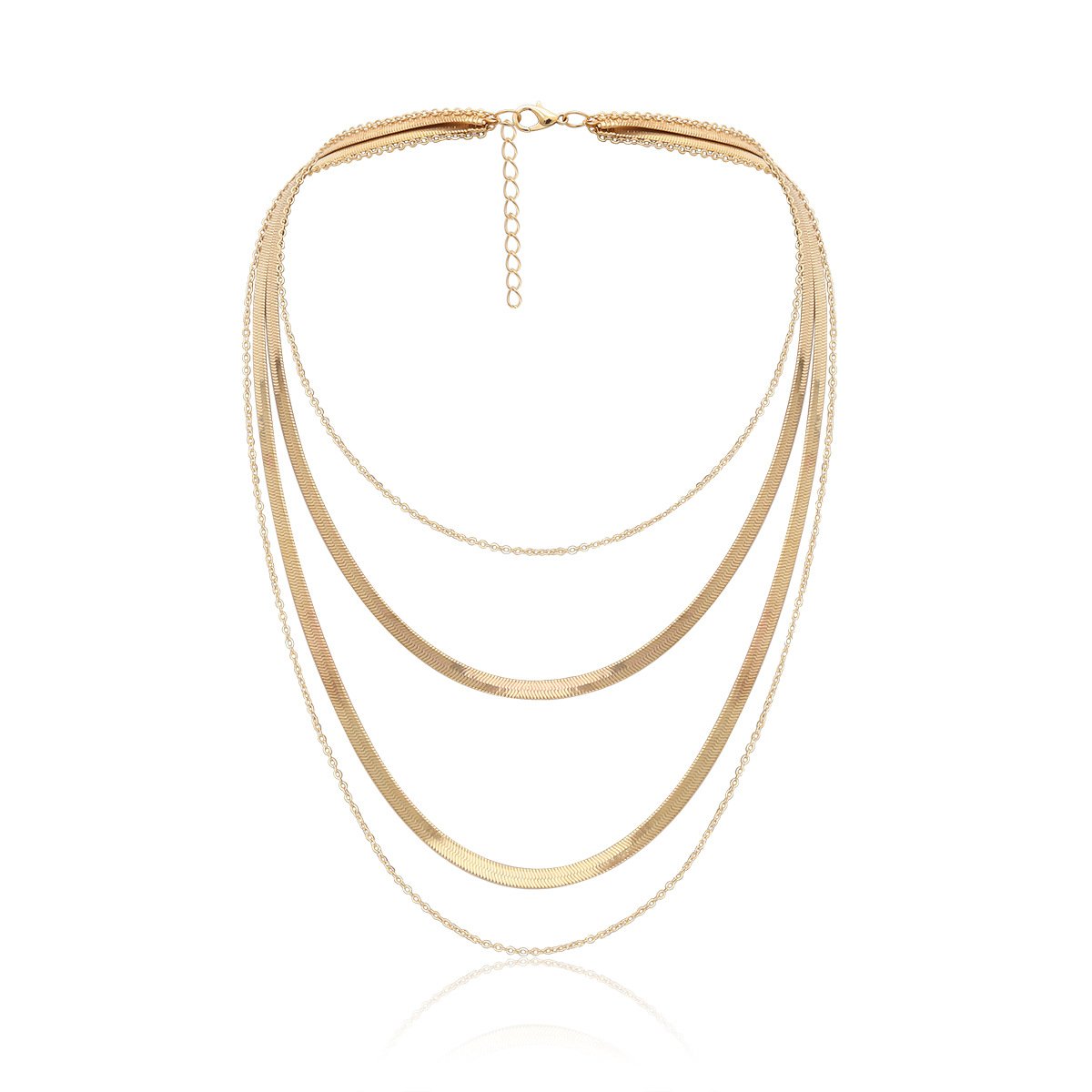 Jewelry punk metal snake bone chain necklace female geometric personality chain mix and match box chain necklace