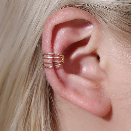 Simple earrings simple line ear bone clip CHIC four-layer ear clip fashion versatile popular male and female ear buckle