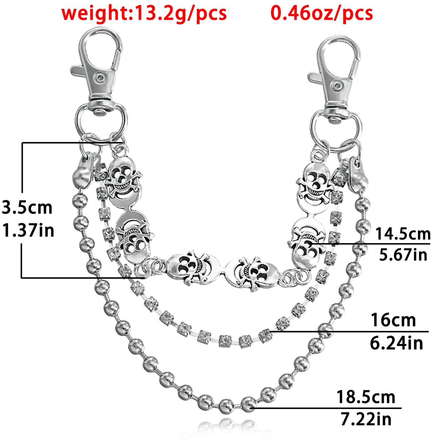 Jewelry ins sports fashion ball chain skull shoe chain charm lady shoe buckle chain