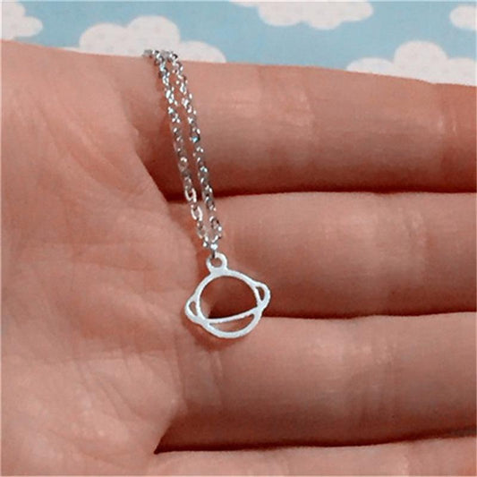 Necklace Simple Fashion Personality Planet Clavicle Chain Globe Pendant Necklace